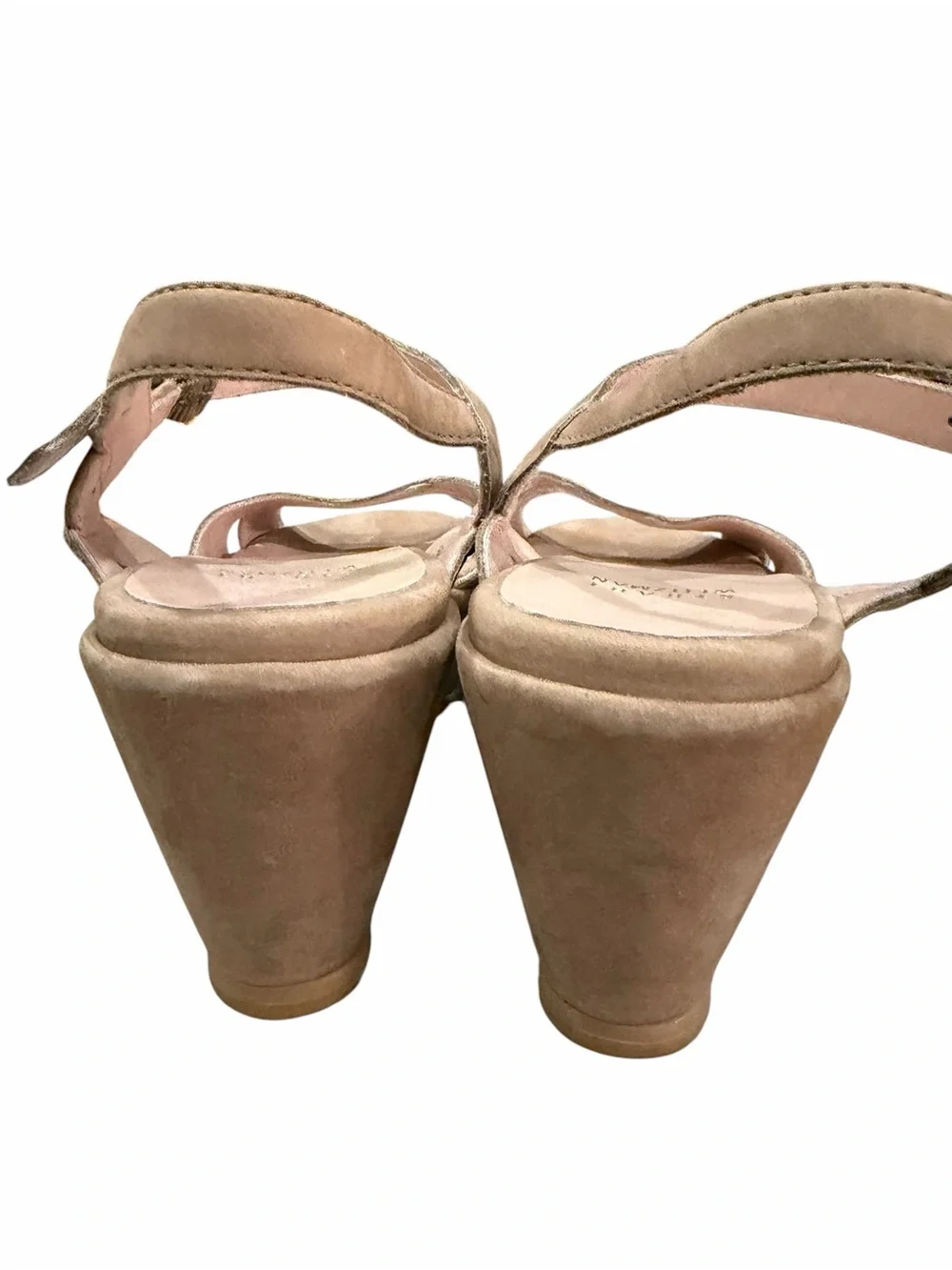 Stuart Weitzman 10 tan suede Lockness wedge platform sandals